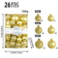 thumbnail image 2 of 26 Count Christmas Ornaments Set - Plated Xmas Tree Balls, Elegant Hanging Decorations for Holiday Wedding & Home Decor, 2 of 3