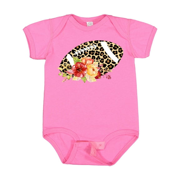 Inktastic Football with Flowers and Leopard Spots Boys or Girls Baby Bodysuit