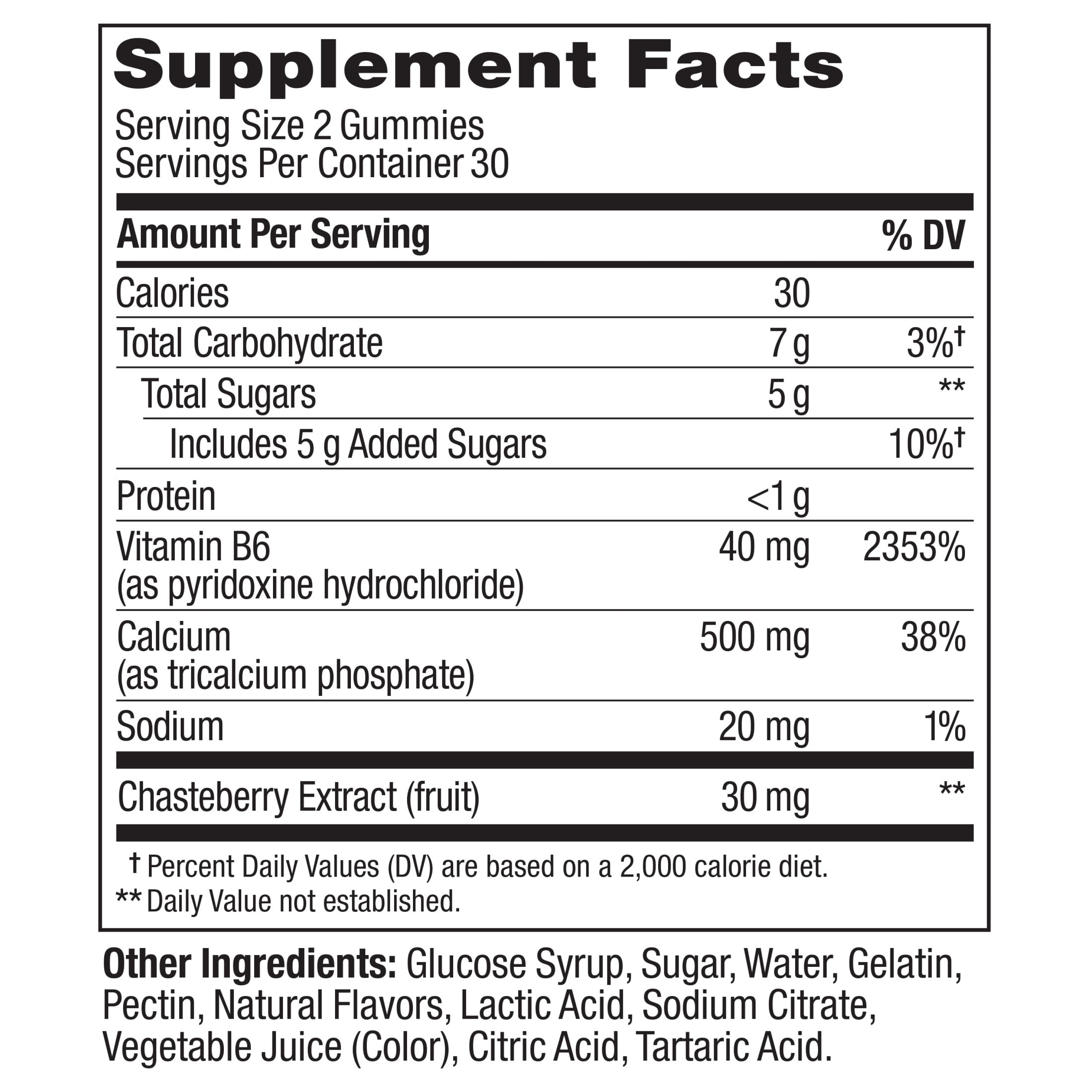 OLLY Period Hero Gummy Supplement, Chasteberry, Vitamin B6, Calcium, PMS Support, Raspberry, 60 Count