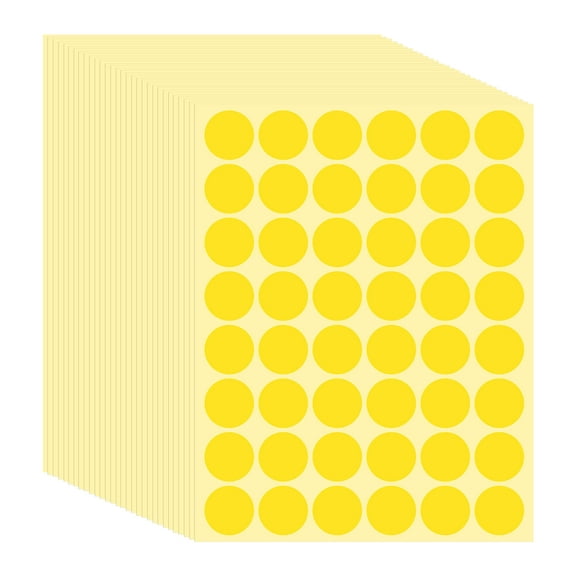 Uxcell 1440 Pcs Colored Dot Stickers Labels, 1 Inch Circle Price Stickers Self Adhesive Circle Tags Coding Labels for Office Business Yard Sale Garage Sale Home Decor, Yellow