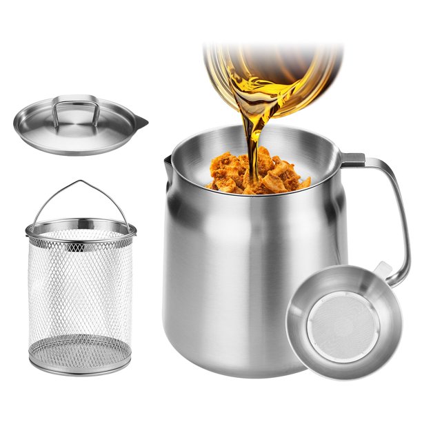 Freidora GADO 304 de acero inoxidable de 3,5 L con cesta y colador