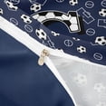 thumbnail image 4 of meiyoeat Soccer Letter C Twin Duvet Cover for Boys, Ball Field Twin Bedding, Navy Blue, Blue Reversible, 2-Piece, 1 Duvet Cover and 1 Pillowcase, 4 of 6