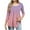 Pink, variant on Plebaso Women's 3/4 Length Sleeve Tunic Tops Pleated Casual Summer Dressy Blouses Womens Clothes
