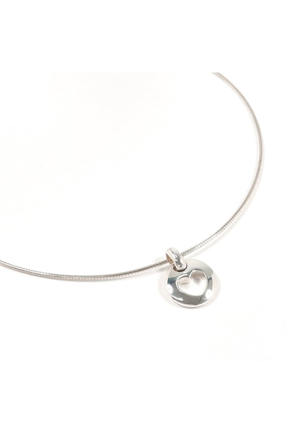 Pre-Owned TIFFANY&Co. Tiffany Pierced Heart Necklace, Sterling Silver 925, Silver, Women's