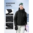 thumbnail image 4 of CAMEL Women's Ski Jackets Waterproof Fleece Jakcet Warm Hooded Windproof Winter Snow Outerwear Coats Black, 4 of 11