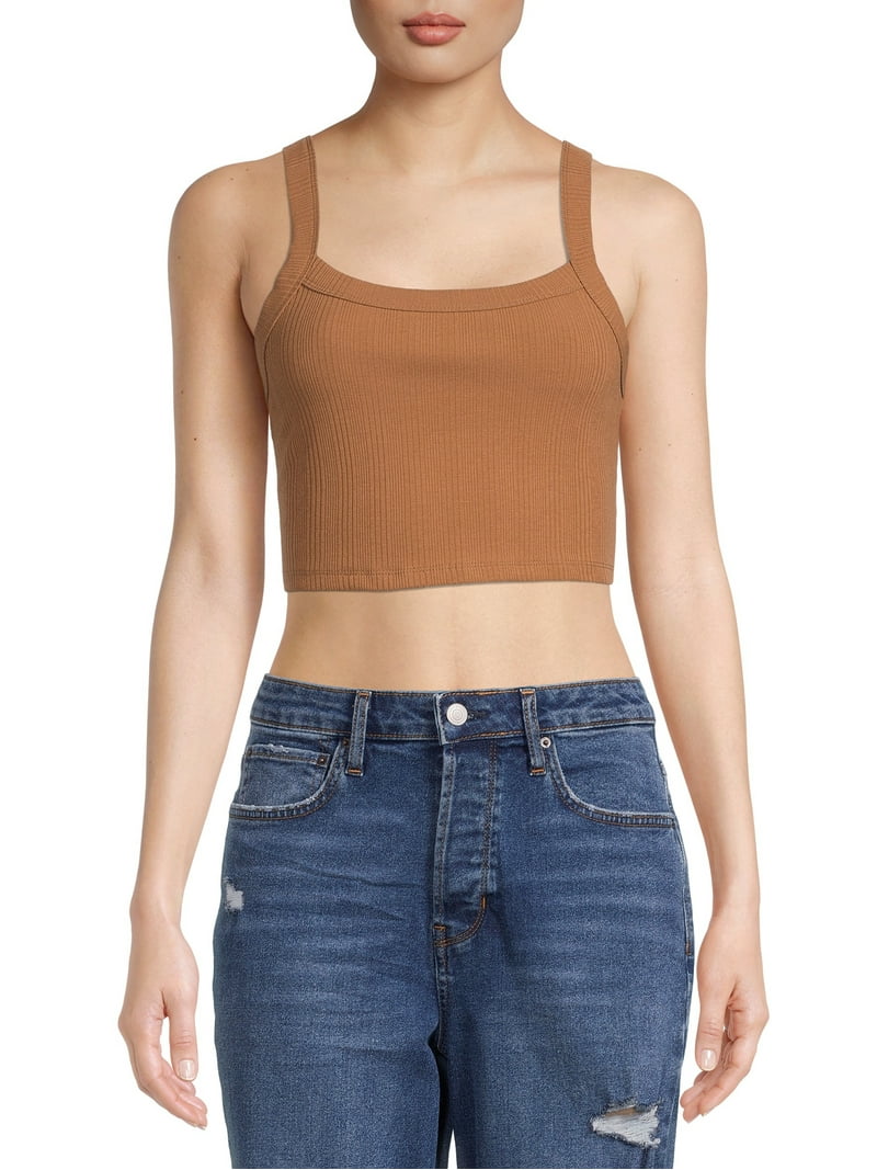 No Boundaries Juniors Crop Rib Tank Top 2-Pack, Comfortable
