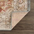 thumbnail image 4 of Hauteloom Peeta Boho Faded Vintage Look Oriental Medallion Area Rug - Farmhouse Traditional Floral Carpet for Living Room, Bedroom, Dining Room - Cream, Pink, Blush - 6'7" x 9', 4 of 10