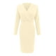 thumbnail image 5 of Vestido largo plisado de color liso con cuello en V profundo para mujer: manga larga, poliéster, estilo sexy y elegante, para fiestas y vacaciones., 5 of 5
