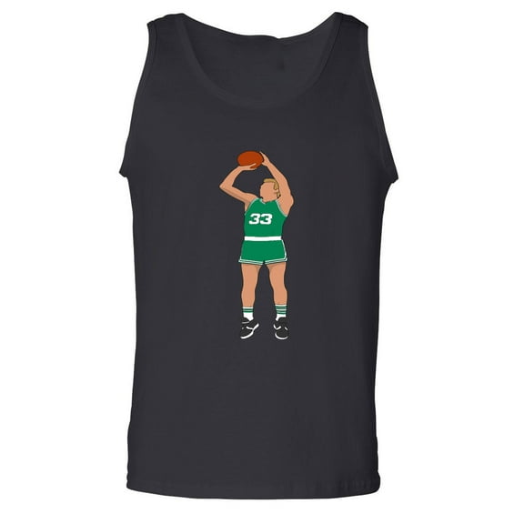 BLACK Celtics Larry Bird Larry Legend Pic Tank Top ADULT