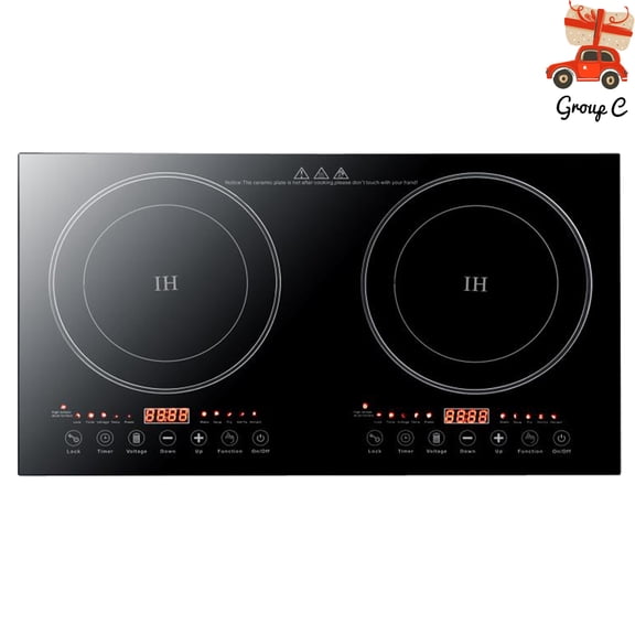 Portable Induction Cooktop Countertop 2400W Dual Cooker Burner Stove Hot Plate