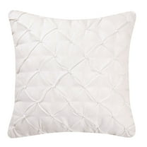 Diamond Tuck White Geometric 100% Cotton Accent Throw Pillow 18" x 18"