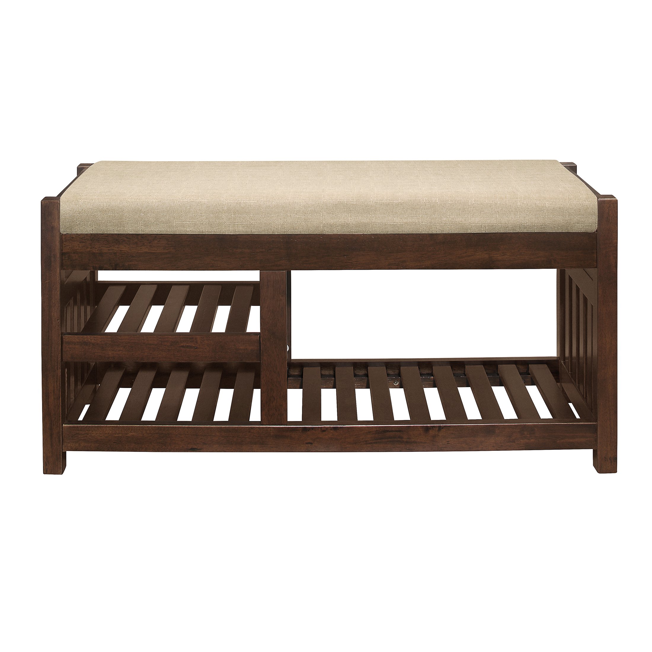 OakvillePark Cedar Shoe Storage Bench, Dark Walnut