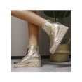 thumbnail image 3 of Fangasis Women Short Boot Non-Slip Booties Wedge Platform Ankle Boots Holiday Espadrille Bootie Gold 10, 3 of 3