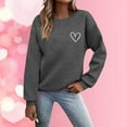 thumbnail image 2 of Oversized Love Heart Graphic Sweatshirts For Women Valentine's Day Long Sleeve Crew Neck Casual Print Romantic Gift Pullover Tops, 2 of 4