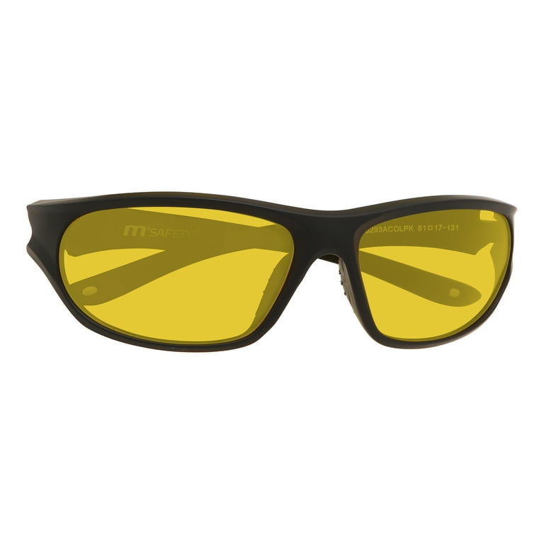 M+, Safety Glasses, Plastic, Unisex, MS756293ACOLPK 2-Packs. Black