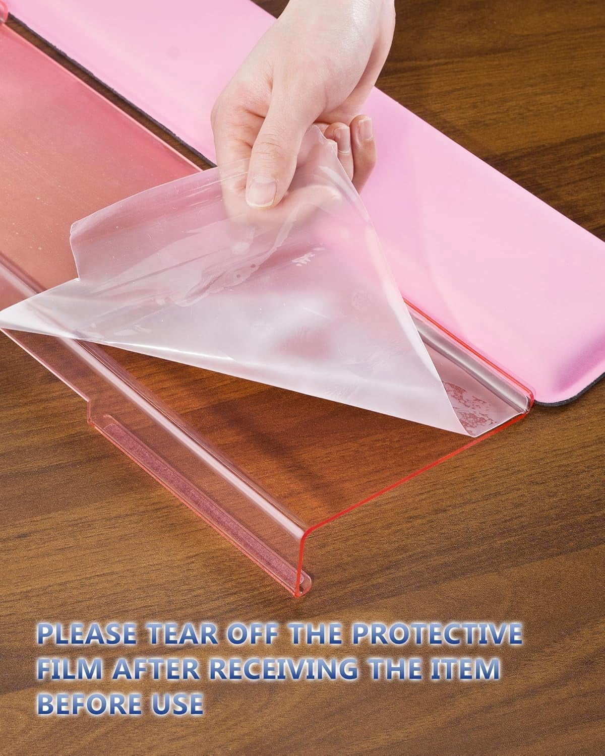 Computer Keyboard Wrist Rest Stand for Desktop, Keyboard Holder for Easy Typing with Wrist Pad for Office Desk, Home, School (Pink)