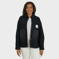 thumbnail image 4 of Women's WEAR by Erin Andrews Black Pittsburgh Steelers Washed Oversized Denim Full-Snap Shacket, 4 of 6