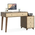 thumbnail image 2 of Yardi Yarda Modern Makeup Vanity Table, Dressing Table Set with 5 Drawers, Vanity Table Without Mirror & Stool, Brown, 2 of 5