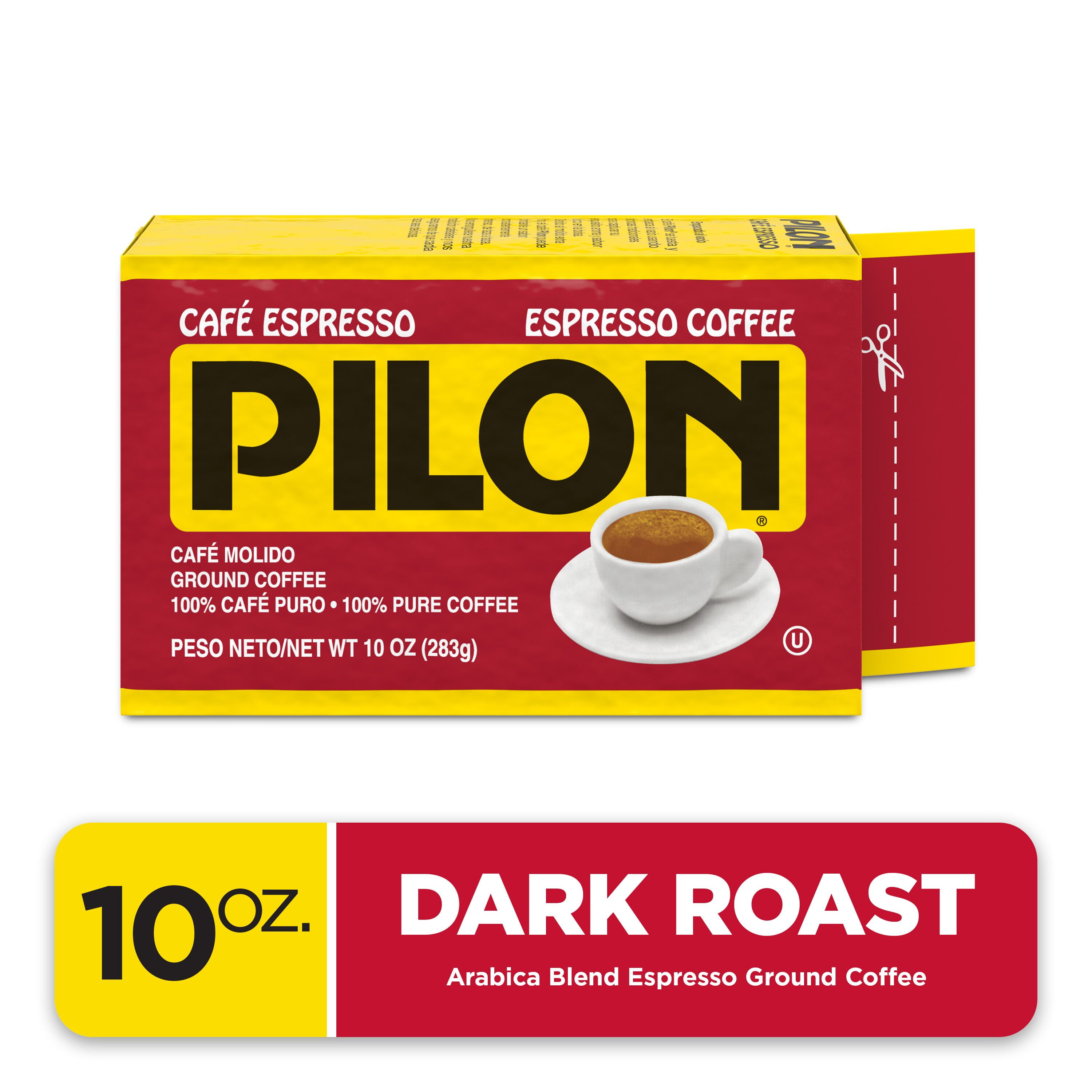 (12 Pack) Pilon Espresso Ground Coffee, 10 oz Bricks