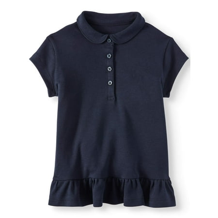 - Wonder Nation Toddler Girls School Uniform Ruffle Hem Tunic