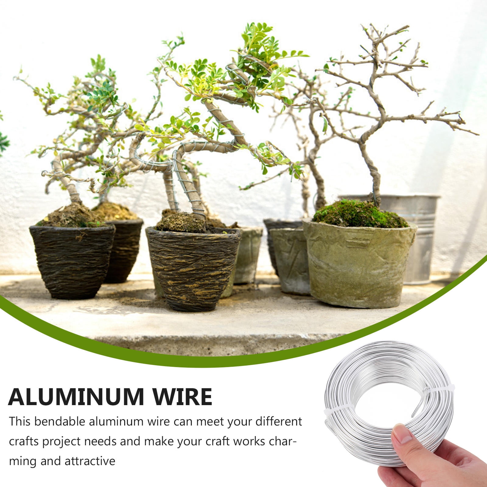 WHAMVOX Aluminum Wire for Jewelry Making Bendable and Durable Silver Color 3mm