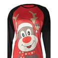 thumbnail image 4 of Elippeo Family Matching Christmas Pajamas Pet Kerchief/Baby Romper/Cartoon Elk Print Long Sleeve Tops + Deer Print Pants Set, 4 of 10