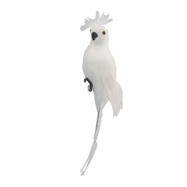 Estatua de loro de imitación, pájaros emplumados, accesorios fotográficos para paisajismo. 25x7cm