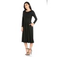 thumbnail image 2 of 24seven Comfort Apparel Long Sleeve Fit and Flare Midi Dress, 2 of 3