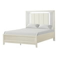thumbnail image 3 of Furniture of America Fenton Solid Wood King Panel Bed with LED Light, Antique White, 3 of 9