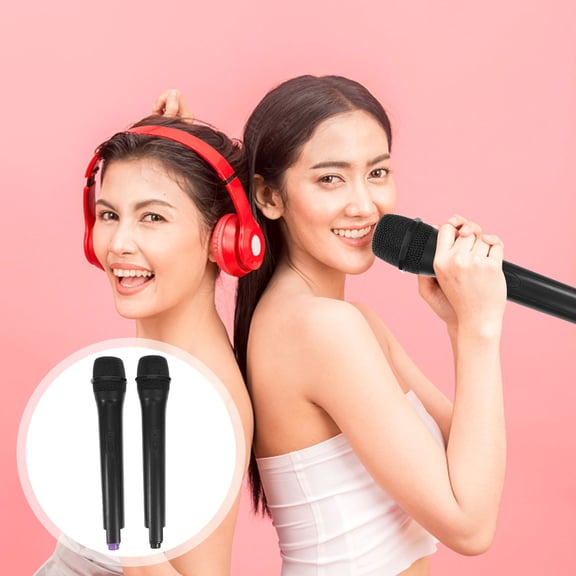 OFFIGAM 2-Pack Black Plastic Toy Microphones Lightweight Simulation Mics for Kids Cosplay, Party Props, and Costume Accessories