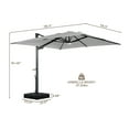 thumbnail image 2 of Boyel Living Cantilever Outdoor Patio Umbrellas, with Bluetooth Ambient Light & Base, Offset Square Umbrella for Pool Deck Garden Backyard, Gray, 2 of 9