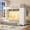 White, variant on Twin over Twin Bunk Bed with Wardrobe, 8 Storage Drawers, Power Outlets & LED Lights, Space-Saving Bunk Bed Frame with Hall Tree, Guardrail & Ladder for Bedroom, Dorm