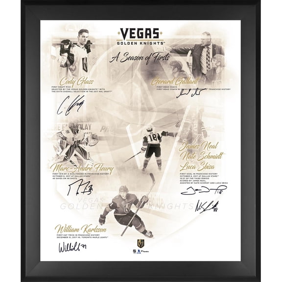 Vegas Golden Knights Framed Autographed 20" x 24" Season of Firsts Photograph with Six Signatures - Limited Edition of