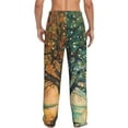 thumbnail image 3 of Picia Seasonal Tree Reflection Mens Soft Woven Cotton Elastic Waistband Sleep Pajama Pant Lounge Sleep Pant With Pockets And Drawstring-Small, 3 of 9