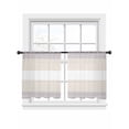 thumbnail image 2 of Gray Beige Stripe Semi Sheer Curtains 54 Inch Length 2 Panels Set, Modern Art Horizontal Striped Sheer Kitchen Curtain Privacy Voile Window Curtain for Living Room Bedroom Rod Pocket Drapes, 2 of 7