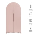 thumbnail image 3 of Dahlia 78 Inch Fluted and Scalloped Arched Storage Cabinet in Soft Pink, 3 of 10