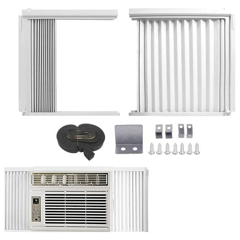 Window AC Side Panel with Frame Air Conditioner Accordion Filler Curtain Replacement Kit Fits Most Window Air Conditioner Units