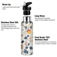 thumbnail image 3 of Yayeee 33oz Insulated Water Bottle Double Wall Stainless Steel with Flip Straw Lid, Acorn Leaves Pattern, 3 of 7