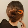thumbnail image 4 of Hair Pin, U Shaped Hair Clip, Acetate Fashion Hairpin for Bun and Half Up Hairstyles, Lightweight Durable Plastic Hair Accessories with Leopard Floral Gradient Patterns, 4 of 6