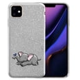 thumbnail image 1 of FINCIBO Silver Gradient Glitter Case Sparkle Bling TPU Cover for Apple iPhone 11 6.1" 2019, Elephant Birdy Lying, 1 of 4