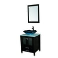thumbnail image 3 of Walsport 24" Luxurious Bathroom Vanity with Sink Combo Cabinet Blue Tempered Glass Vessel Sink Bowl Faucet Drain Combo,Black, 3 of 8