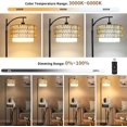 thumbnail image 2 of Arc Floor Lamp with Table and Shelves,Rattan Boho Floor Lamp with Remote Control,Rustic Floor Lamps for Bedroom Wicker Standing Lamp with 3 Color Temperature Tall Lamp for Living Room Corner, 2 of 12