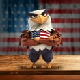 thumbnail image 2 of Lomaiwei 4th of July 2D Resin Figurines for Independence, Memorial Veterans Day Party Decor Unique Gifts Figurine Wooden Desktop Decor for Home, 2 of 5