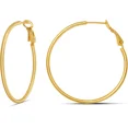 thumbnail image 1 of Colección Pendientes de aro ligeros de plata de ley 925 con parte trasera de paleta, oro amarillo, 40 mm/1,5 pulgadas, 1 of 5