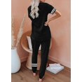 thumbnail image 3 of Womens Short Sleeve Two Piece Outfits Loungewear Sweatsuit Sets Outfits Athletic Tracksuits, 3 of 6
