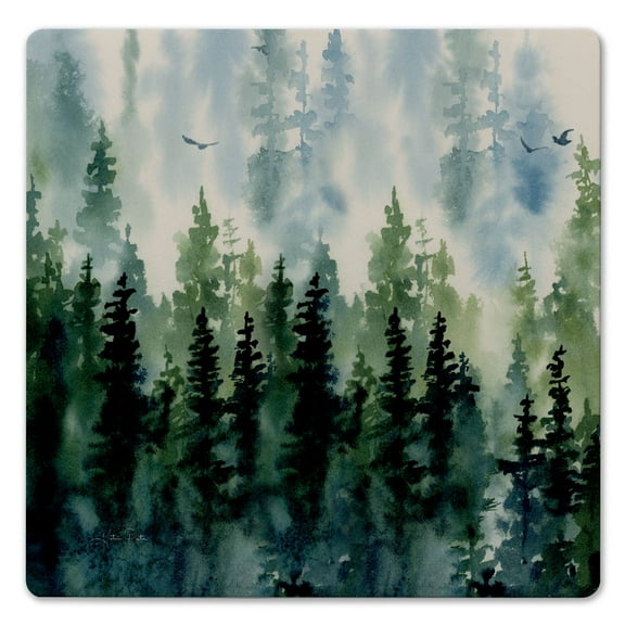 Thirstystone "Foggy Tree Line" Decorative Cork Backed Stone Trivet 8" Square