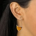 thumbnail image 3 of Brown Crystal Half Moon Goldtone Drop Earrings, 3 of 4