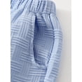 thumbnail image 7 of Fdqin Boys Summer Outfits 6 Pcs Beach Short Sleeve Button Down Shirts and Shorts Vacation Texture Sets for Kids Blue White Black 9-10 Years, 7 of 7