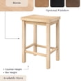 thumbnail image 7 of Solid Wood Counter Height Bar Stool, 24-Inch Saddle Seat, Backless, Blonde Rubberwood, 1-Pack, 7 of 7