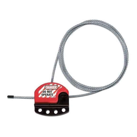 Cable Lockout, Thermoplastic Polyurethane, 3 ft., Adjustable Cable Lockout Style